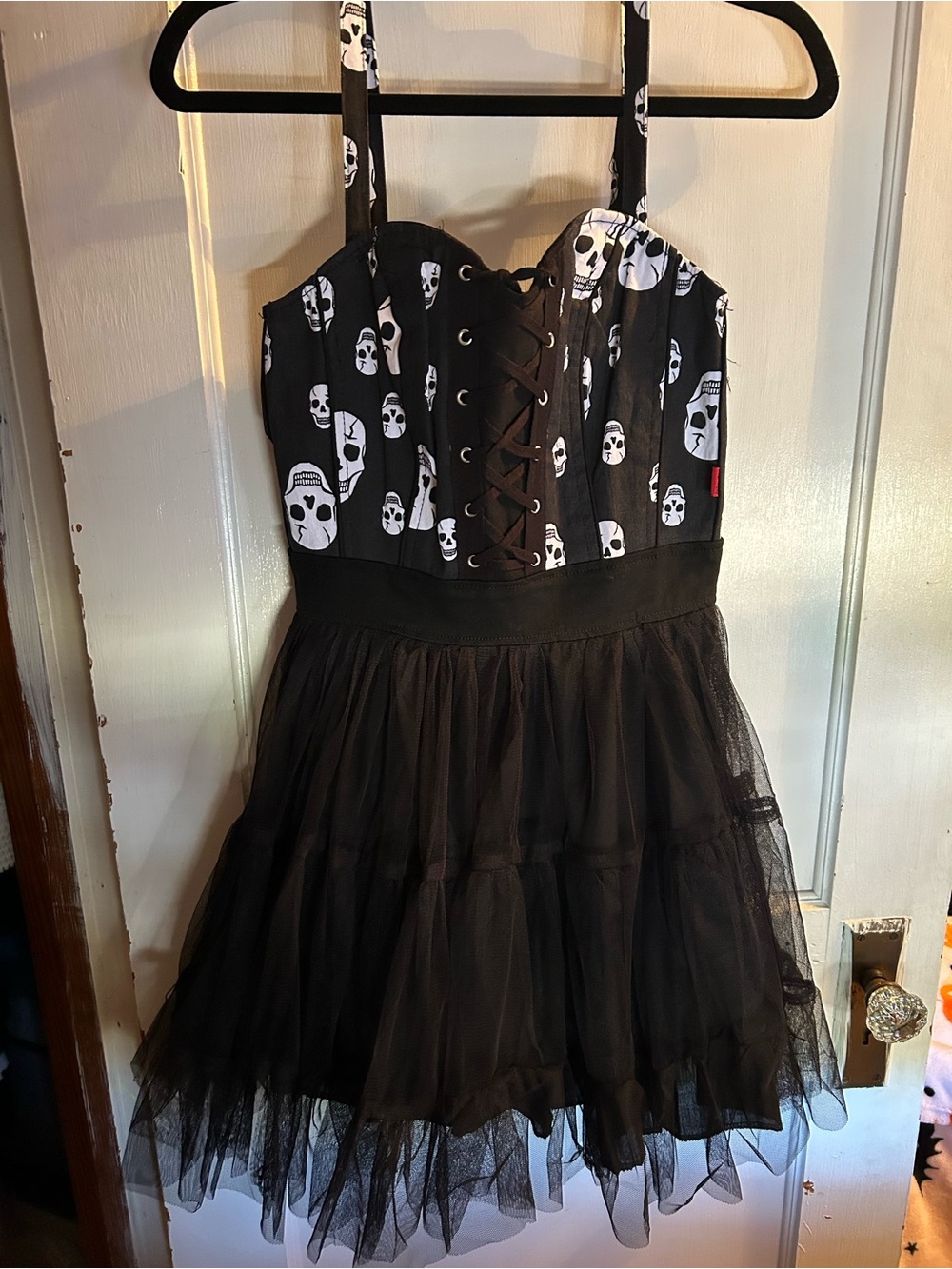 LAST CALL. Black Skull Print TRIPP NYC Dress size M